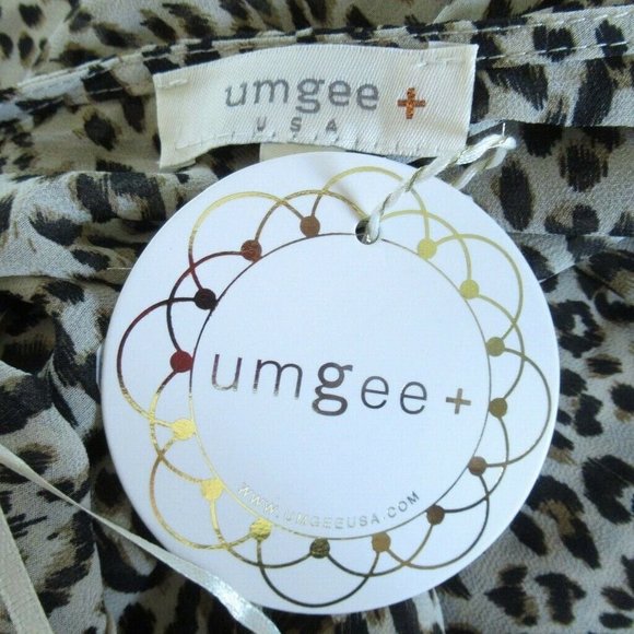 Umgee Kimono Cardigan Leopard Ruffle Bell Sleeve Plus Size Swim Suit Cover Up - Picture 9 of 9